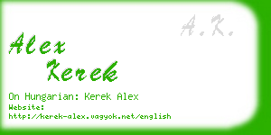 alex kerek business card